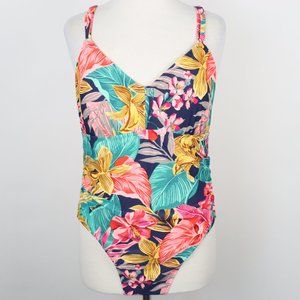 Kona Sol Womens 16W Tropical Low Back One Piece Swimsuit